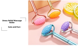 Creative stress relief roller pens in pastel colors with textured massage rolling tips