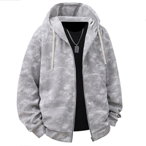 Herren High Street Acid Wash Hoodie Und Jogginghose Outfit Vintage Marmor Batik Lockere Passform Kapuzenpullover Reißverschluss Casual Sportbekleidung