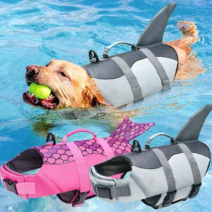 Dog Life Jacket Shark Fin Mermaid Tail Buoyancy Vest Oxford Cloth Adjustable Safety Swimwear For Swimming Surfing