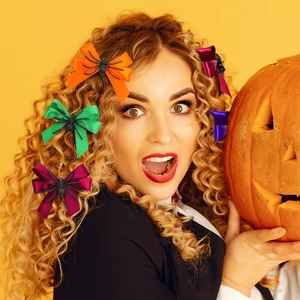 Pinces à cheveux nœuds d'Halloween avec araignées en couleurs variées pour fêtes