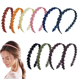 Flower Headband Matte Acrylic Floral Hair Band Hollow Anti-slip Teeth Sweet Hair Accessories For Women Girls