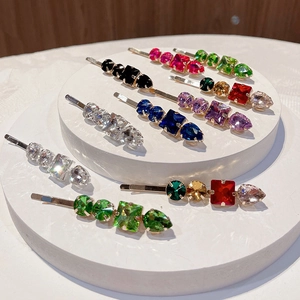 Rhinestone Hair Clip Elegant Crystal Bobby Pin Geometric Alloy Barrette Daily Hair Accessories For Women Korean Style Retro