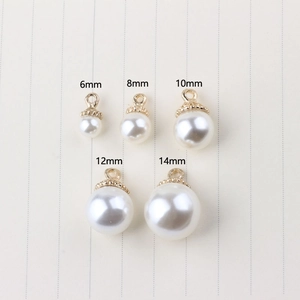 Golden pearl charms in five sizes from 6mm to 14mm for DIY jewelry making