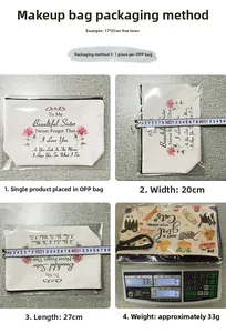 Détails de la trousse cosmétique 27x20cm et poids pour pochette à motifs étoiles