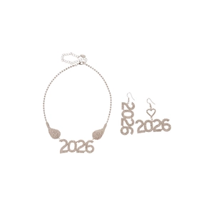Set di gioielli 2026 di lusso con collana di strass scintillanti e orecchini