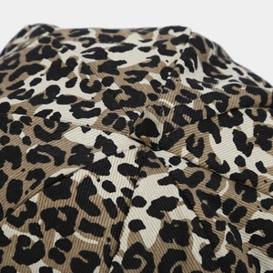 Classic leopard print beret for women featuring top button detail and vintage design