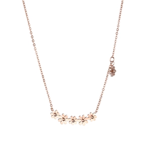 18k rose gold sunflower daisy necklace featuring multi-flower pendant on a delicate chain