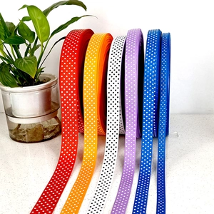 Polka Dot Grosgrain Ribbon Polyester Ribbed Tape For DIY Bows Hair Accessories Gift Box Packaging Decor Sewing