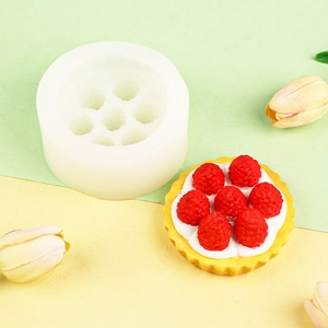 Moule en silicone de tarte aux framboises 3D pour savon, bougie et pâtisserie
