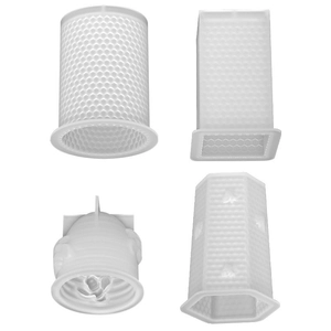 Set of four translucent silicone molds for DIY honeycomb and bee shaped candles
