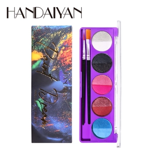 HANDAIYAN 5-color UV neon face body paint kit with two brushes for professional stage makeup