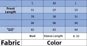 Detailed size chart for the women's striped knit cardigan featuring specific measurements