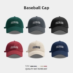 Six colors of corduroy baseball caps featuring white Colorado letter embroidery detail