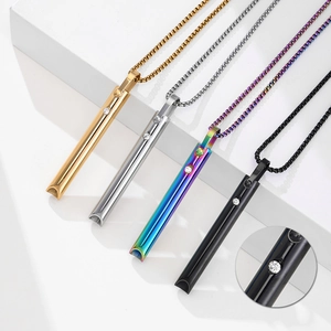 Whistle Pendant Necklace Stainless Steel Rhinestone Mindfulness Meditation Breathing Anxiety Relief Fashion Jewelry Unisex