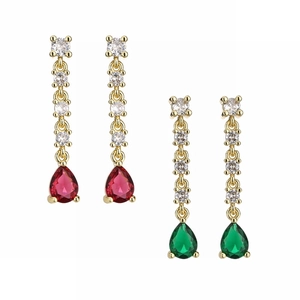 Luxury Copper Zircon Cross Heart Waterdrop Dangle Earrings For Women Vintage Gold Plated Rhinestone Artificial Pearl Jewelry For Wedding Party Gift