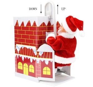Electric climbing Santa Claus toy details showing chimney track with UP and DOWN indicators