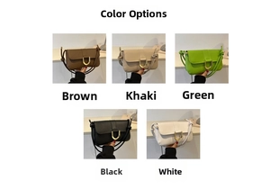 Detailed color options of minimalist crossbody bags with gold U-shaped buckles