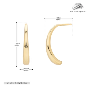Detailed size chart of S925 sterling silver petal earrings showing dimensions and weight