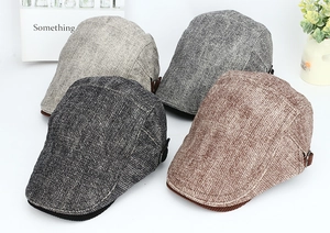 Classic newsboy flat caps for men in four vintage colors with textured fabric