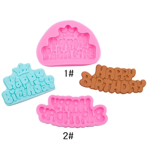 Stampo Per Torte Lettere Happy Birthday Silicone Flessibile Fondant Cioccolato Cottura DIY Design Corona Decorazione Festa