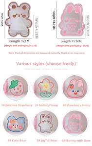 Detailed size specifications for transparent acrylic cartoon desk storage organizers