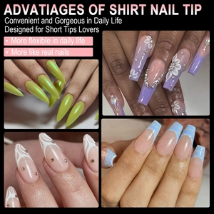 Short press-on nails set with 3D floral designs and glitter rhinestones in multiple styles