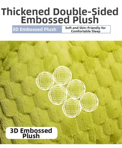 Detail of thickened lime green double-sided velvet with 3D honeycomb embossed texture