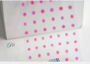 Macro detail of 5D nail art stickers TS-501 featuring pink to purple gradient dots