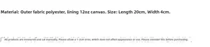 Detailed size specifications for the floral pencil case with 20cm x 4cm measurements