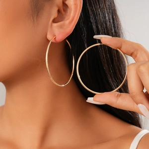 Smooth Geometric Round Hoop Earrings With 925 Sterling Silver Earring Post Copper Gold Silver Color Fashion For Women