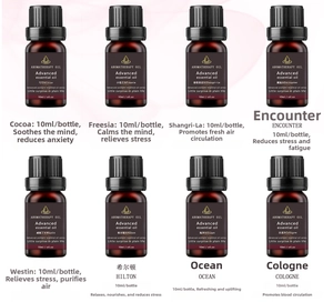 Detailed 8-bottle essential oil set 10ml with various scents for aroma humidifiers