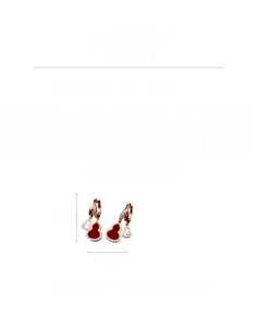 Macro view of 14K gold plated red gourd earrings with dimensions 3cm by 1.3cm