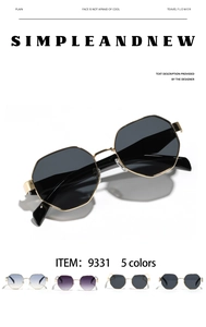 Détails de cinq couleurs de verres dégradés pour lunettes de soleil en métal poli