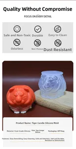 Tiger candle silicone mold made of food-grade material for easy DIY soap making
