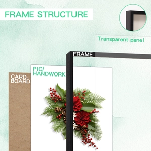 Exploded view of the 5cm hollow frame structure with glass panel and backing layers