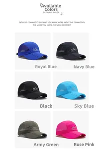 Detailed close-up of quick-dry outdoor sport cap with breathable side mesh and foldable brim
