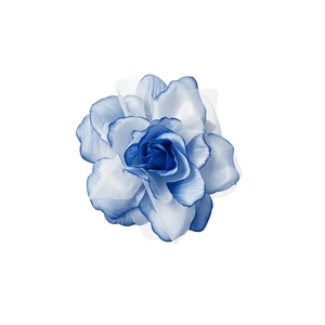 Barrette à cheveux fleur en résille bleue avec pétales en tissu pour un style de vacances.
