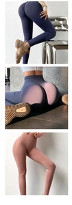 Détail de legging de yoga sans couture taille haute avec effet liftant et haute élasticité