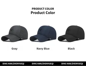 Quilted winter baseball caps for men in grey, navy blue, and black with ear protection