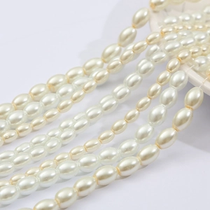 Künstliche Perle Di Vetro Ovali Imitazione Perla Artificial Forma Di Riso Per Creazione Gioielli Fai Da Te Bracciale Collana Accessori Per Capelli Vintage