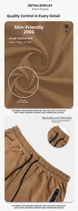 Detail der Twill-Stoffstruktur und elastischer Bund mit versteckter Reißverschlusstasche