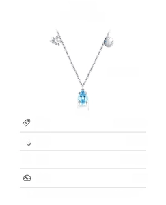 Details zur S925 Silberkette mit Aquamarin-Tropfen, 40+5cm Kette und 7x9mm Anhänger-Maßen