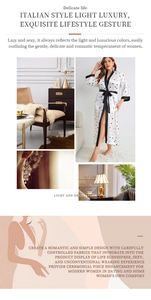 Italian style white silk bathrobe with heart prints and black contrast trim detail