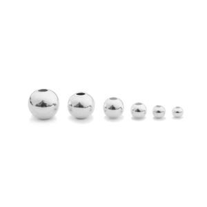 Polished S925 sterling silver beads in six sizes for DIY jewelry making and crafting