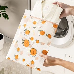 Thickened fine mesh laundry bag with citrus print for washing shirts in a washing machine