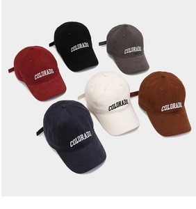 Multi-color vintage cotton baseball caps with Colorado embroidery in various classic shades