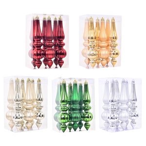 30-piece glossy teardrop Christmas ornaments set in red gold green and silver finishes