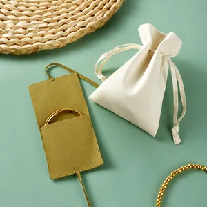 Microfiber Jewelry Pouch Snap Button Drawstring Storage Bag For Earrings Rings Necklace Accessory Soft Velvet Envelope