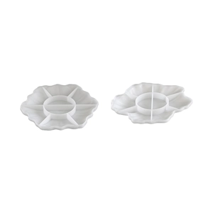 Moule silicone lotus à 6 pétales pour plateau de rangement en résine et plâtre DIY