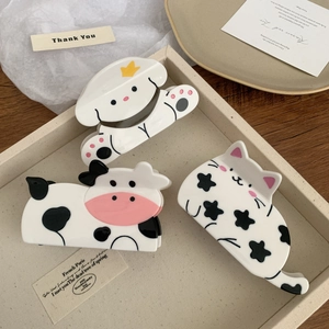 Three-piece set of cute cat and puppy acetate hair claws for women hair styling